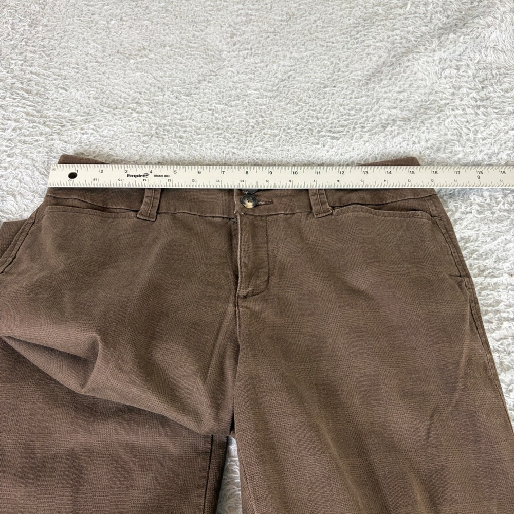 Eddie Bauer Blakely Brown Wide Leg Trousers Pants Womens 4 Micro Plaid Stretch - Picture 4 of 9